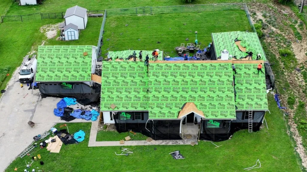 Gillean Brothers Roofing whole house roof replacement in Texas