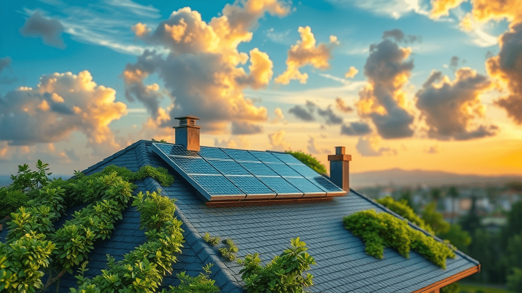 futuristic smart home with self-healing eco-friendly asphalt shingles